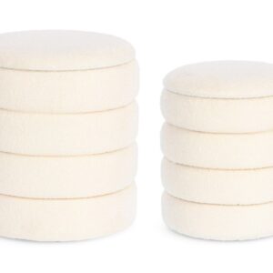 SET2 POUF CONT. KATERINA BLANCO BOUCLE