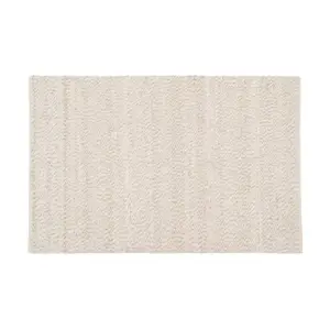 ALFOMBRA CREMA TEJIDO DECORACIÓN 160 X 230 CM