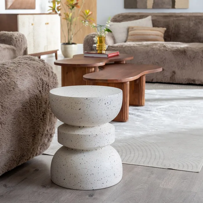 MESITA BLANCO FIBRA DE MAGNESIO 36,80 X 36,80 X 44,40 CM - Imagen 4