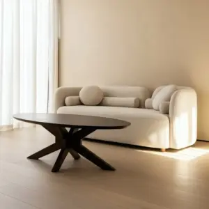 SOFÁ 2 PLAZAS BEIGE TEJIDO-MADERA 176 X 88 X 72 CM