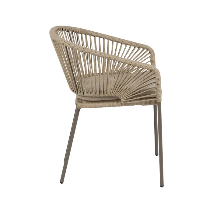 SILLA NATURAL-GRIS PE-ACERO EXTERIOR 58 X 58 X 77,50 CM - Imagen 3
