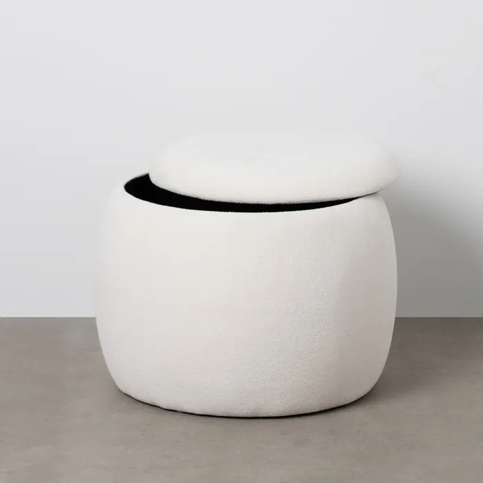 PUF BAÚL CREMA DM-TEJIDO 55 X 55 X 43 CM - Imagen 2
