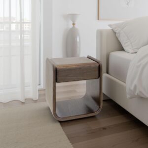 MESITA POMPEYA. 1 CAJÓN, CHAPA MADERA NOGAL