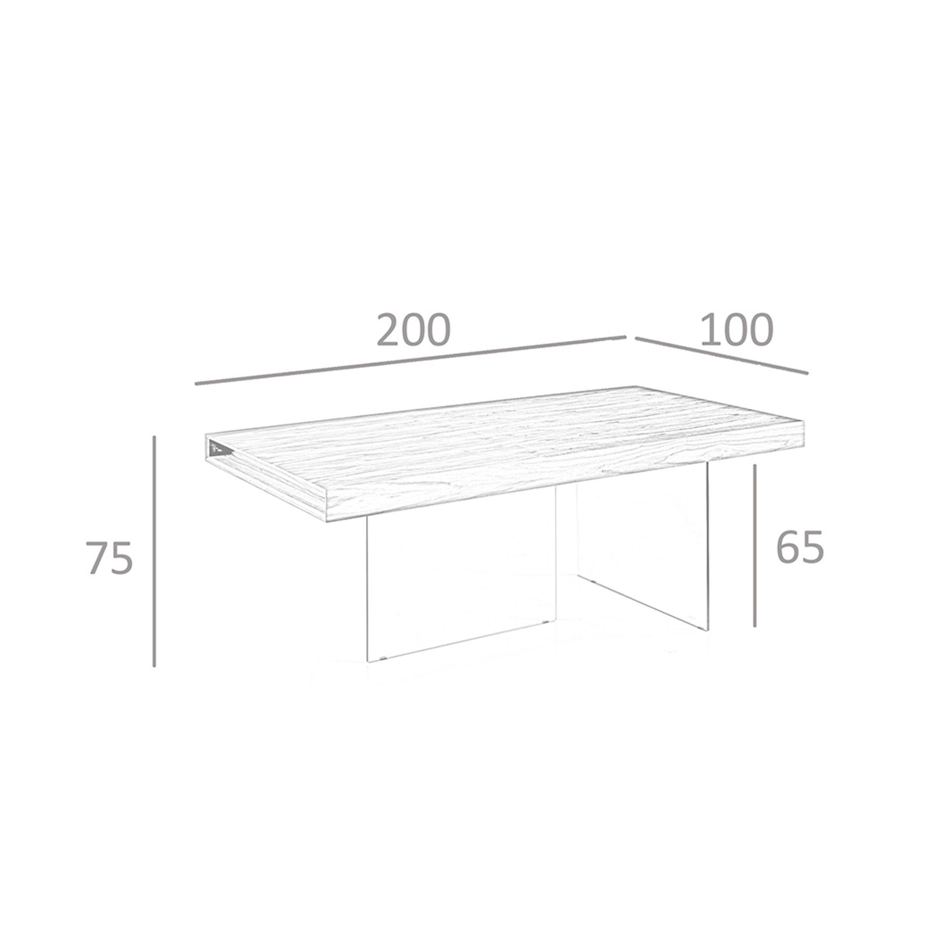 Mesa comedor rectangular nogal y cristal templado - Imagen 7