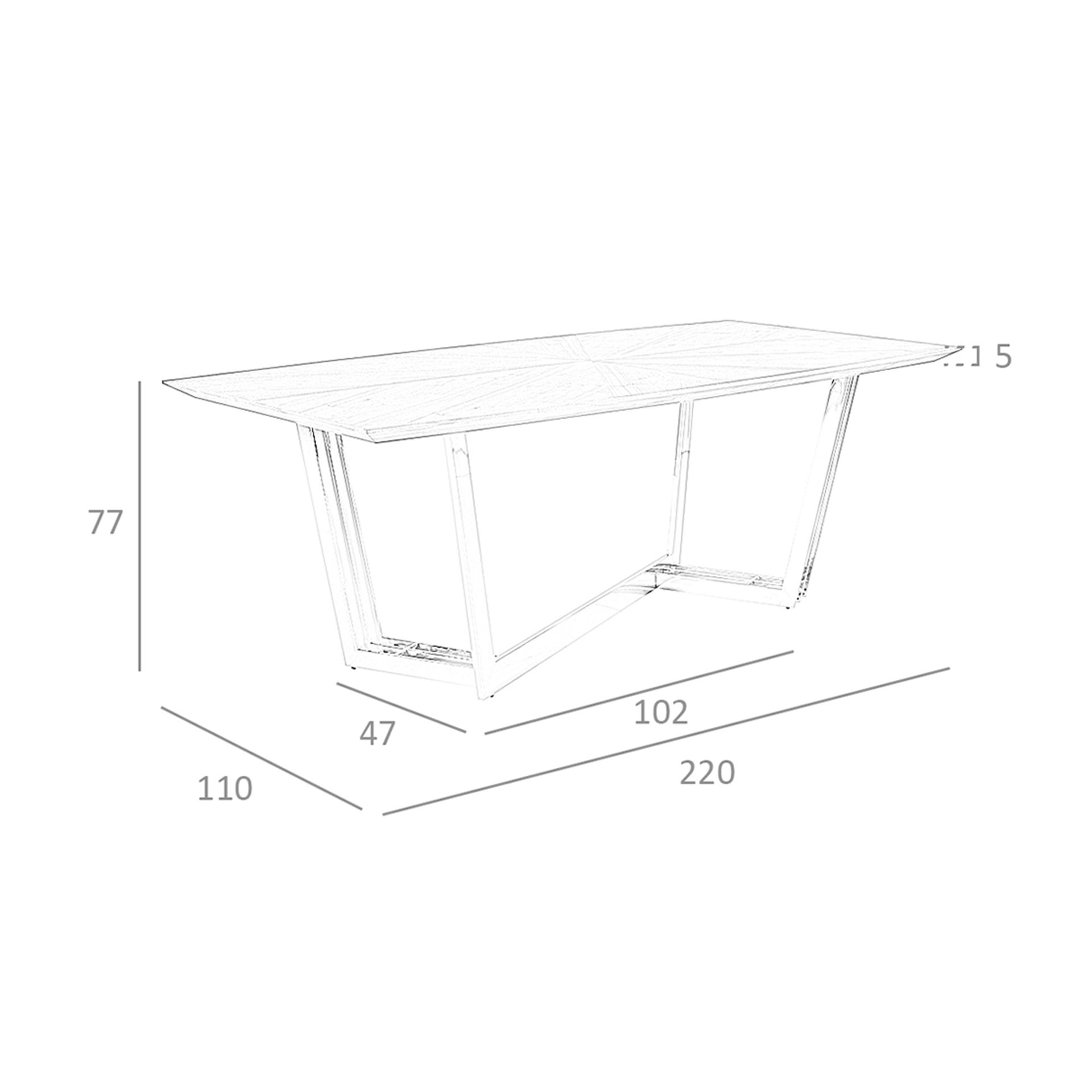 Mesa comedor ovalada barril nogal y acero cromado - Imagen 6