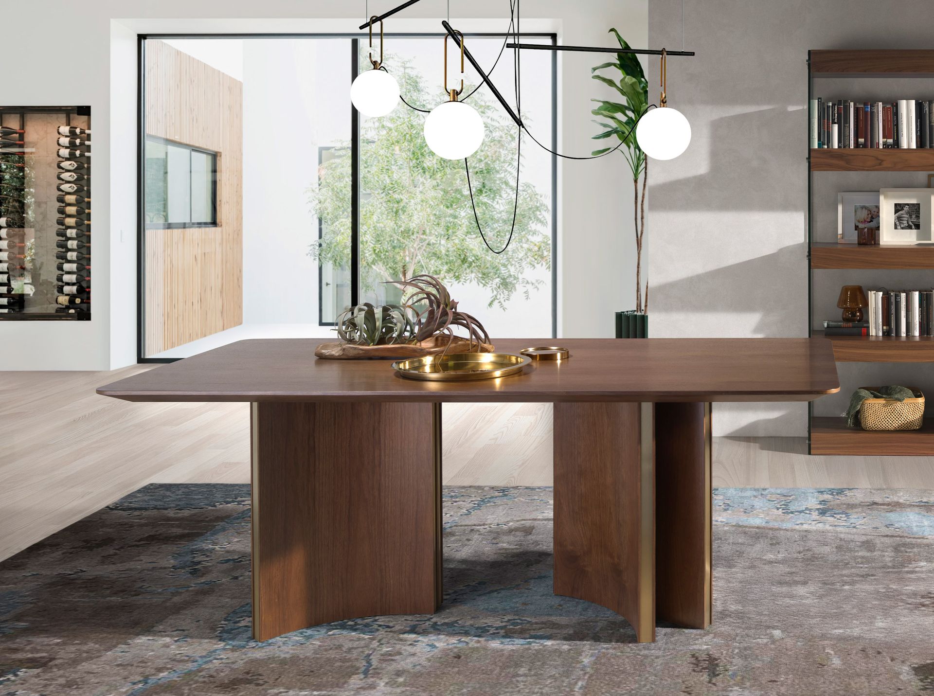 Mesa comedor rectangular nogal - Imagen 3