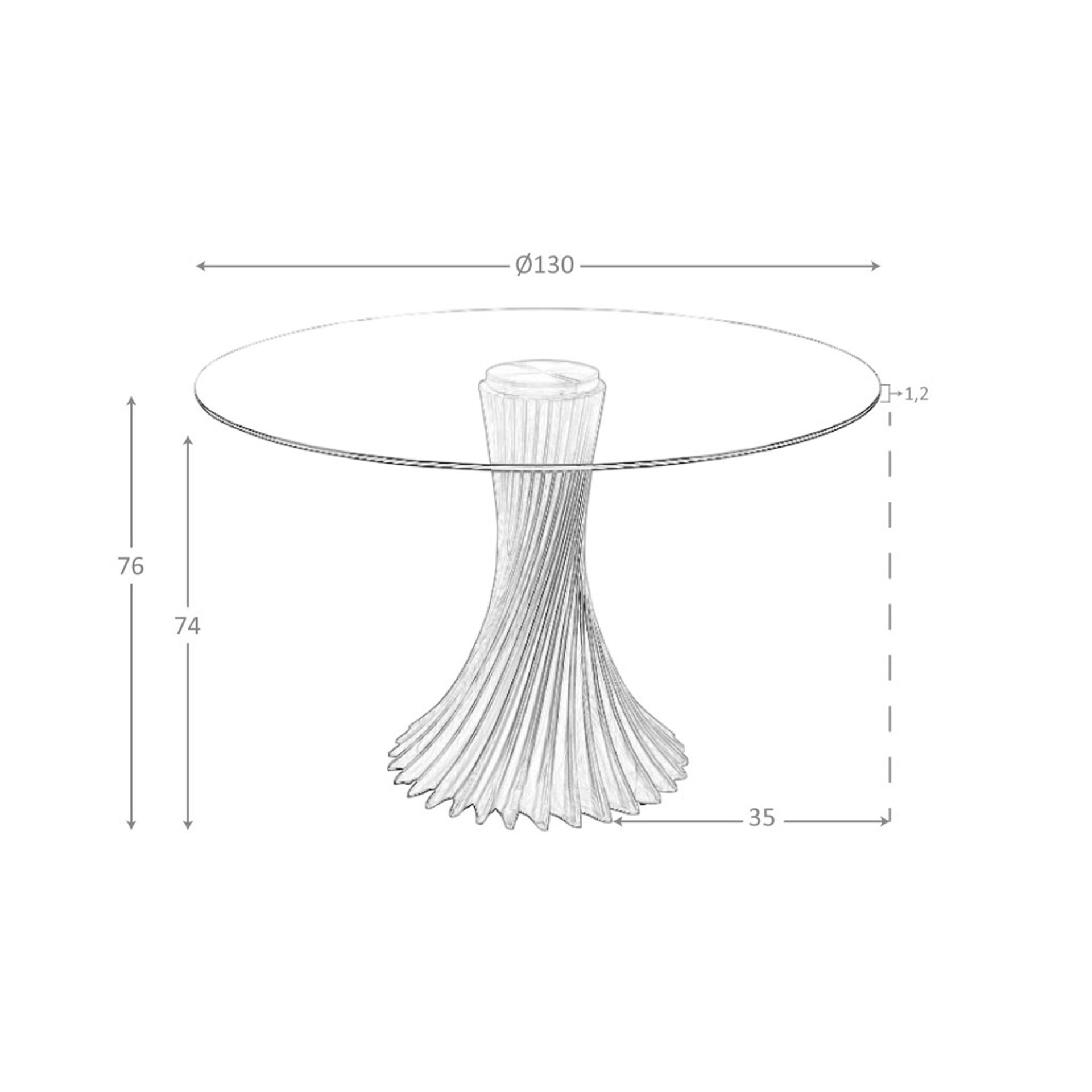 Mesa comedor redonda cristal templado y nogal - Imagen 7