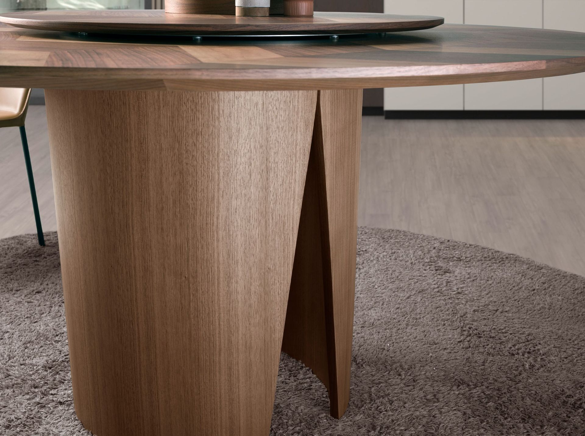 Mesa comedor redonda nogal - Imagen 8