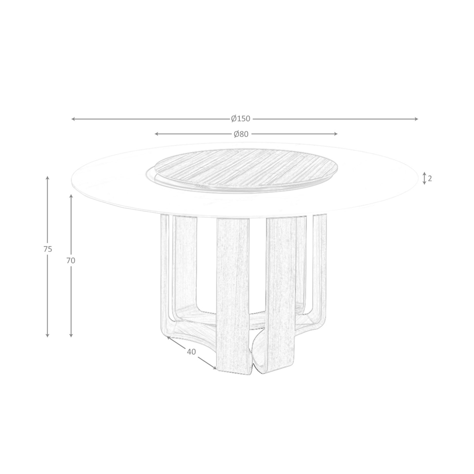 Mesa comedor redonda mármol porcelánico y nogal - Imagen 7