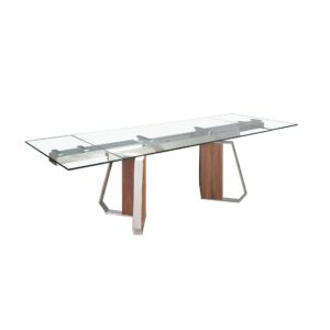Mesa comedor extensible rectangular cristal templado