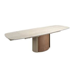 Mesa comedor extensible rectangular mármol porcelánico
