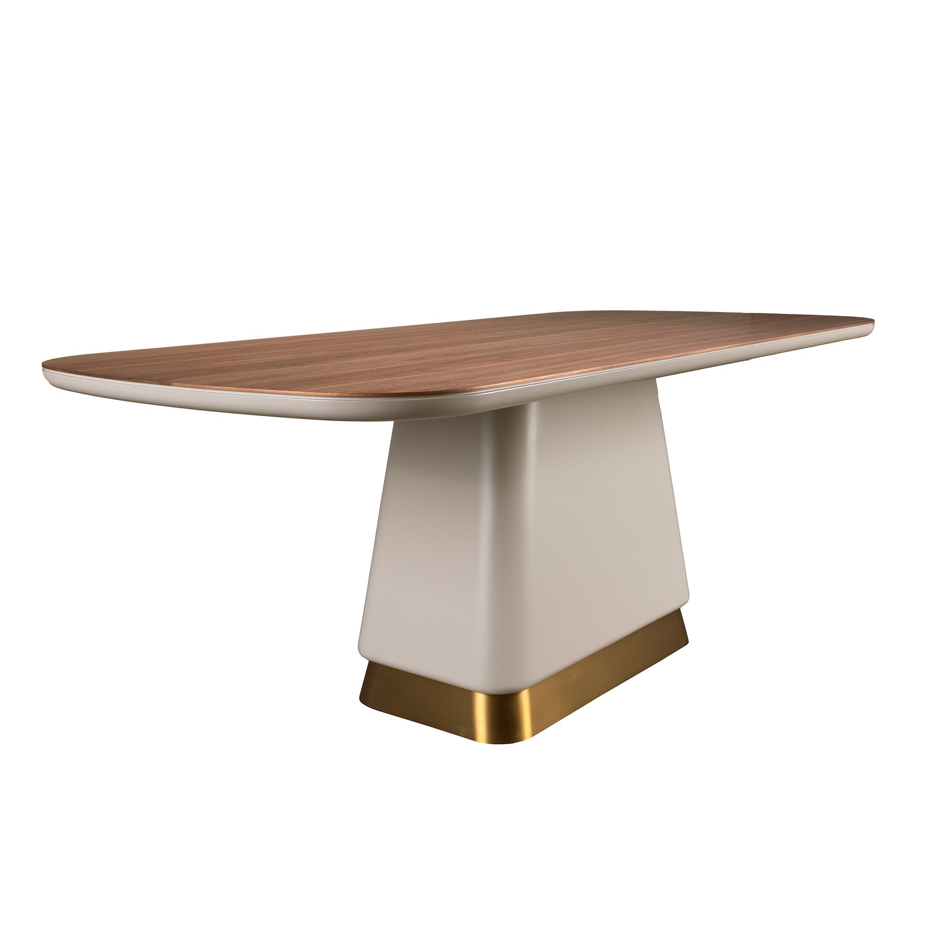 Mesa comedor rectangular nogal y madera beige - Imagen 8
