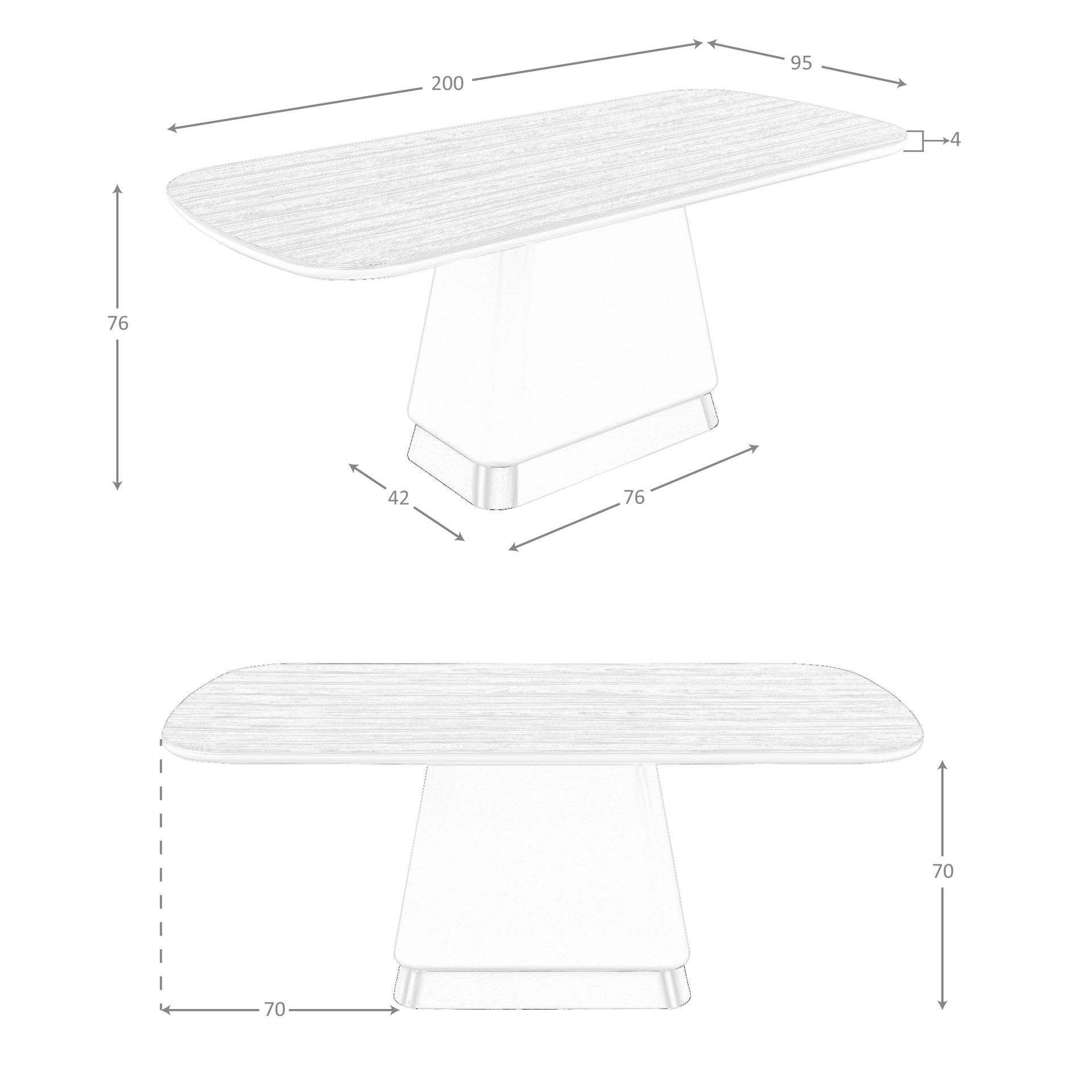 Mesa comedor rectangular nogal y madera beige - Imagen 9