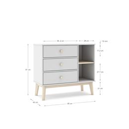 CÓMODA ESTEBAN 3C2H BLANCO/BLANCO WAX - Imagen 2