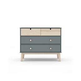 CÓMODA ESTEFANIA 2+2C VERDE KAKI 444C/BLANCO WAX - Imagen 2