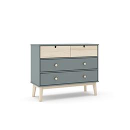 CÓMODA ESTEFANIA 2+2C VERDE KAKI 444C/BLANCO WAX