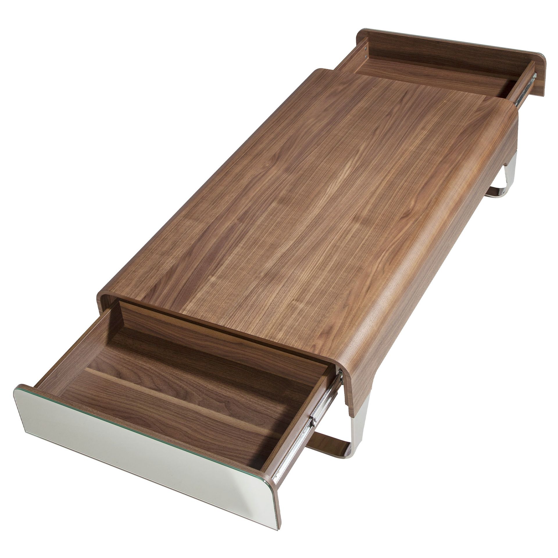 Mesa centro rectangular nogal y acero cromado - Imagen 5