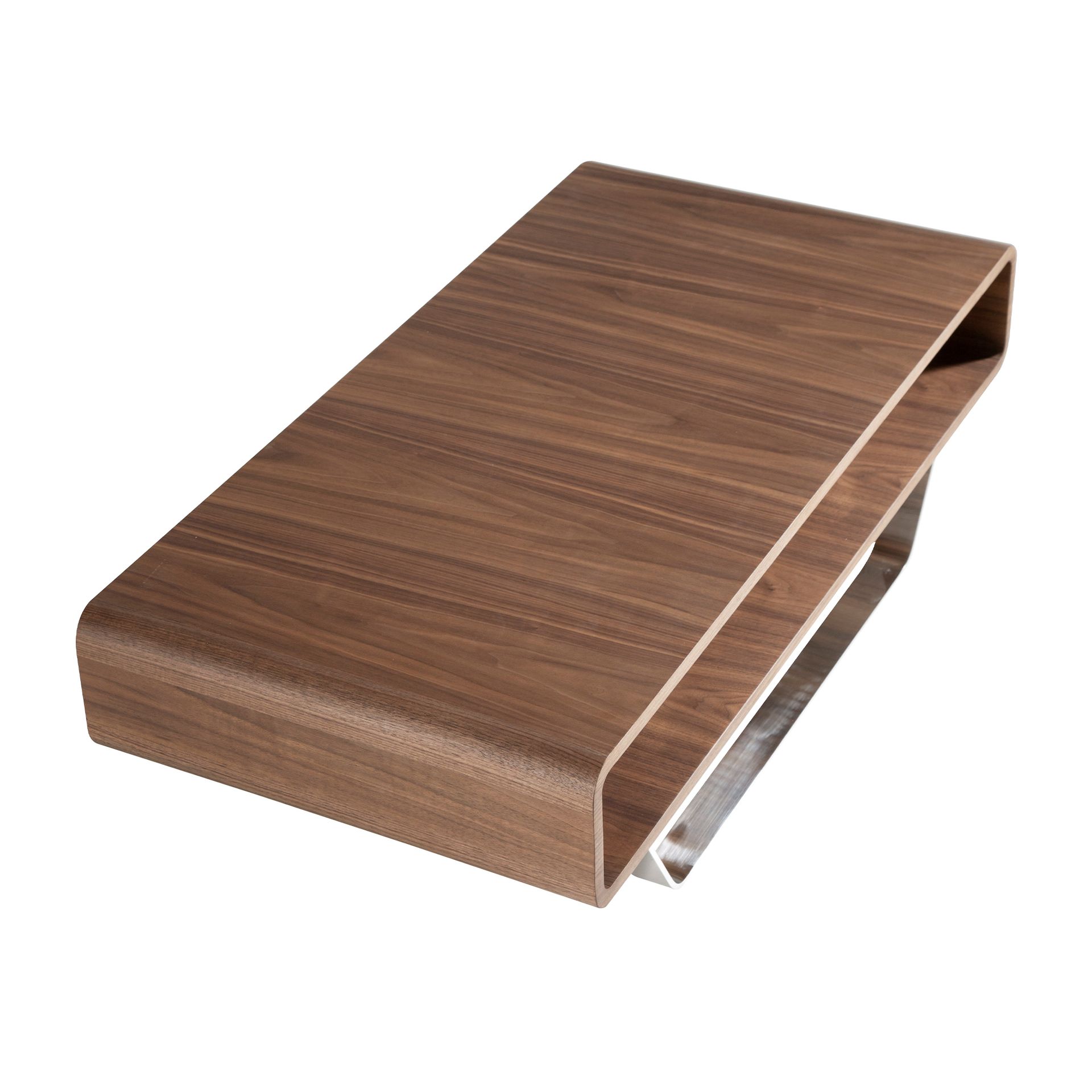 Mesa centro rectangular nogal y acero cromado - Imagen 5