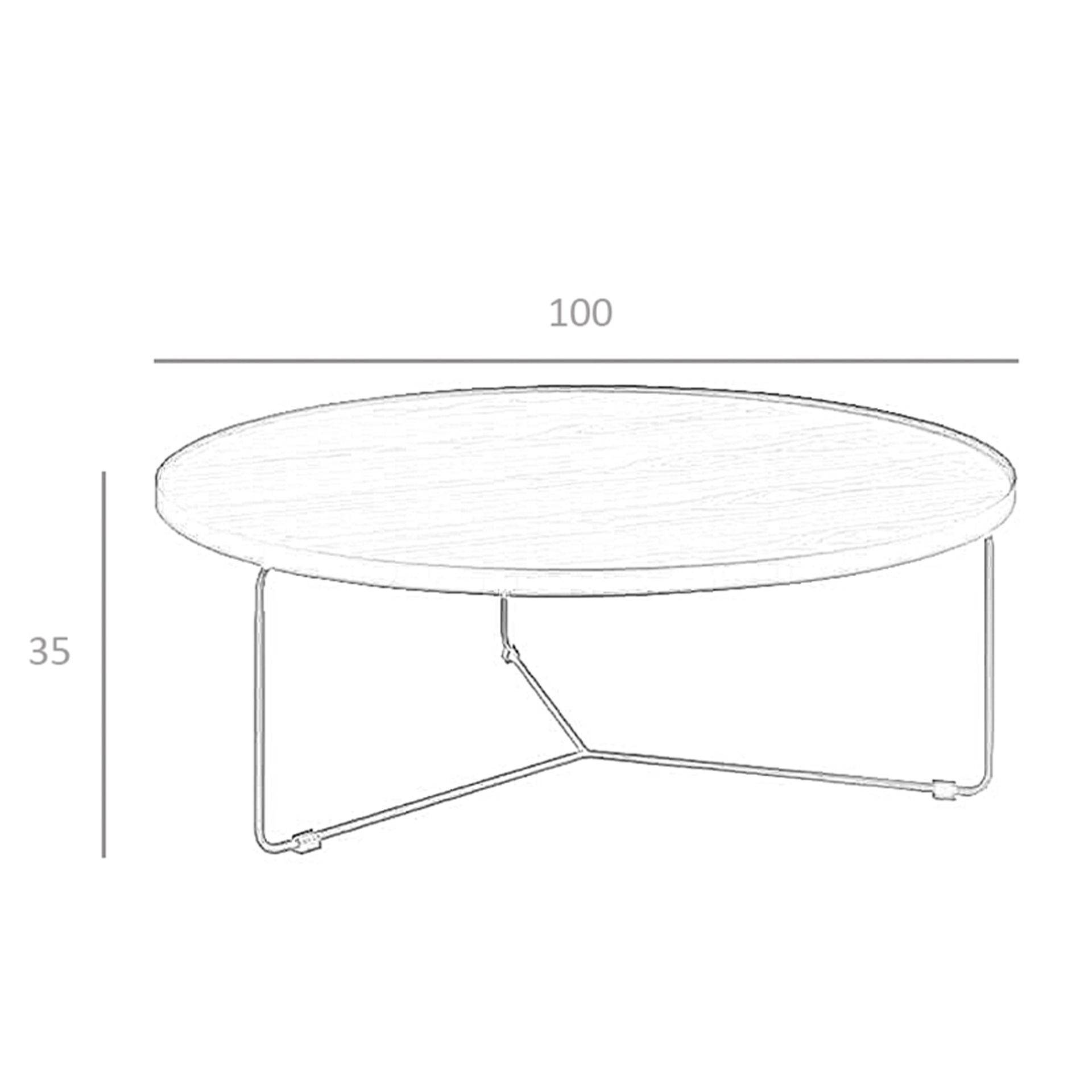 Mesa centro redonda nogal y acero negro - Imagen 9