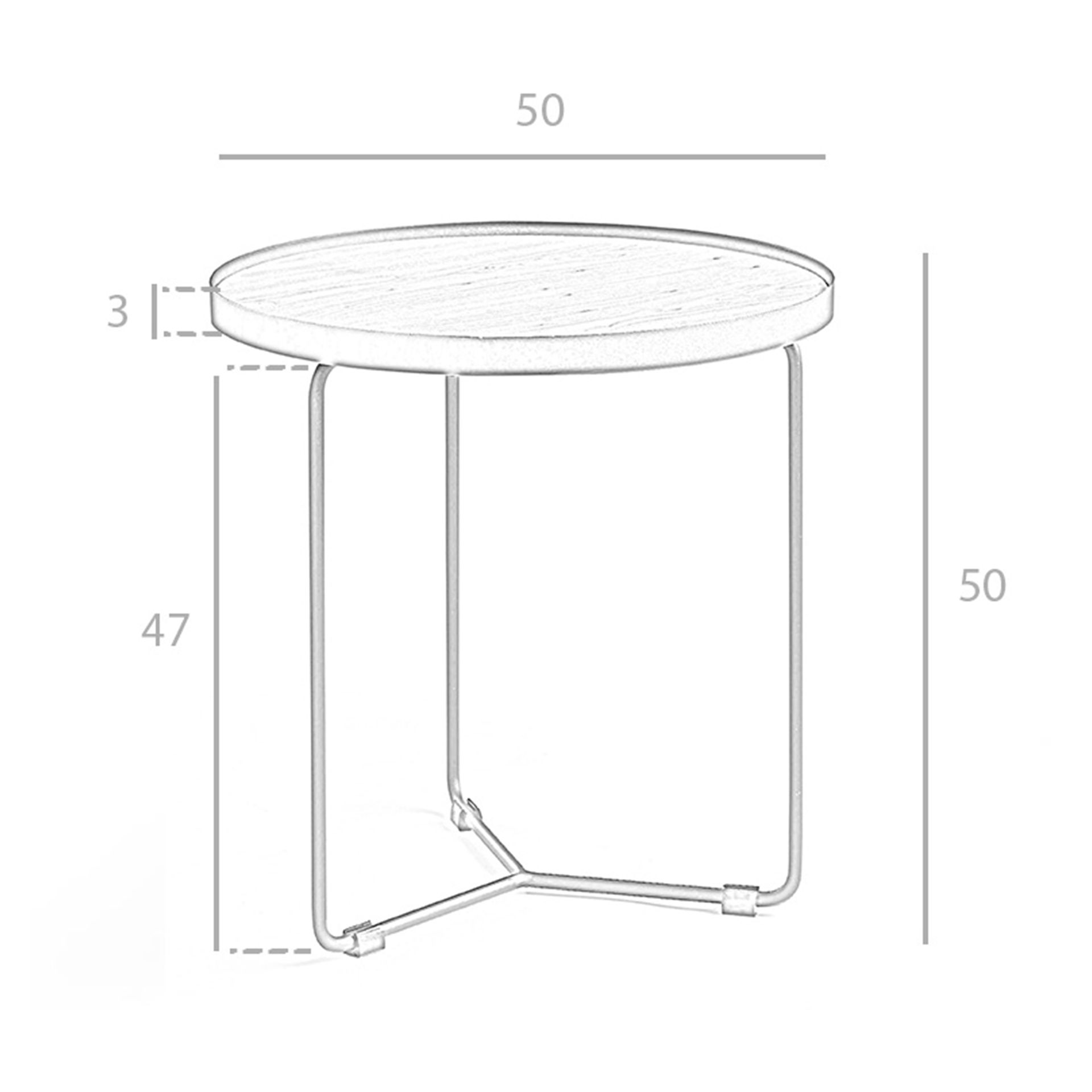 Mesa rincón redonda nogal y acero negro - Imagen 9