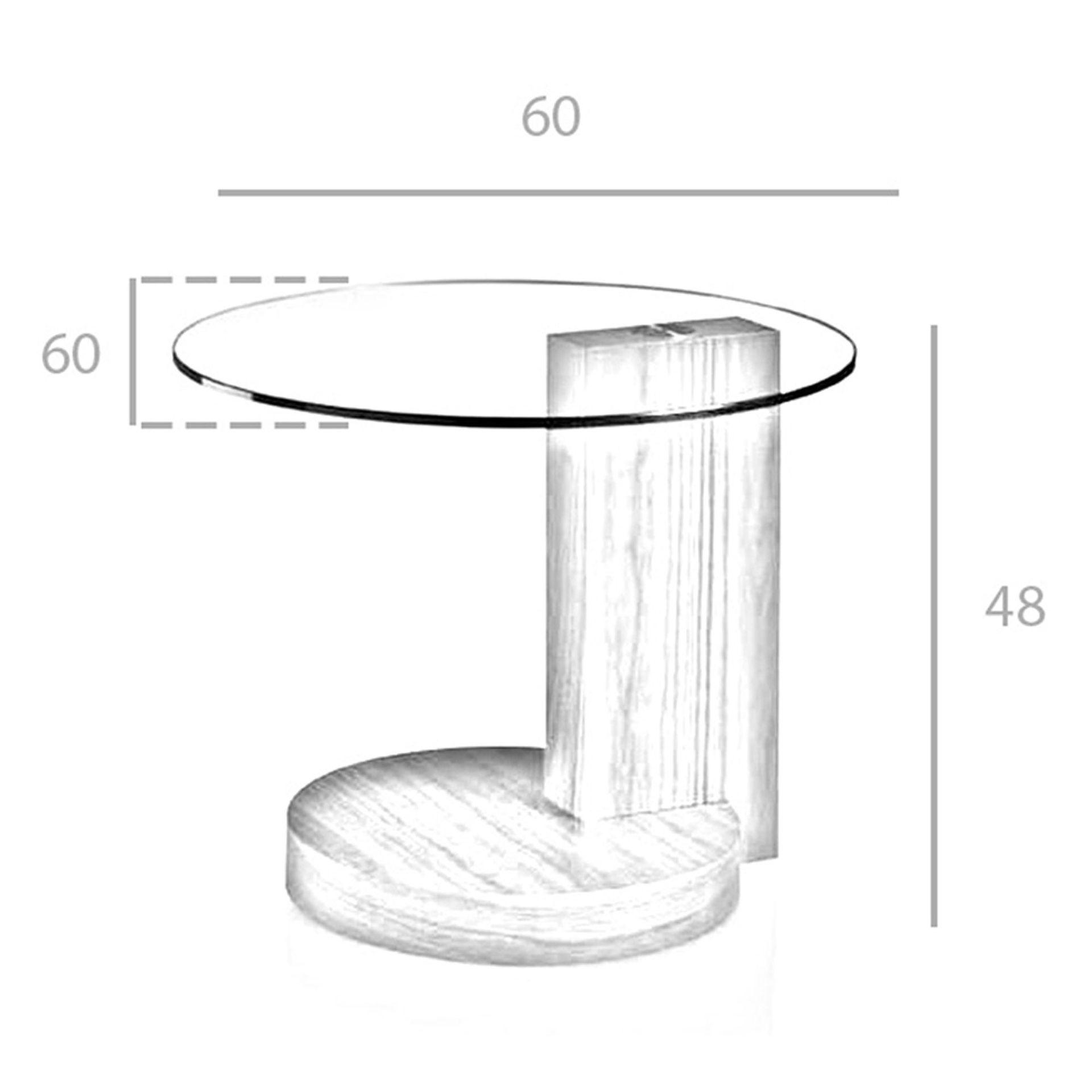 Mesa rincón redonda cristal templado y nogal - Imagen 8