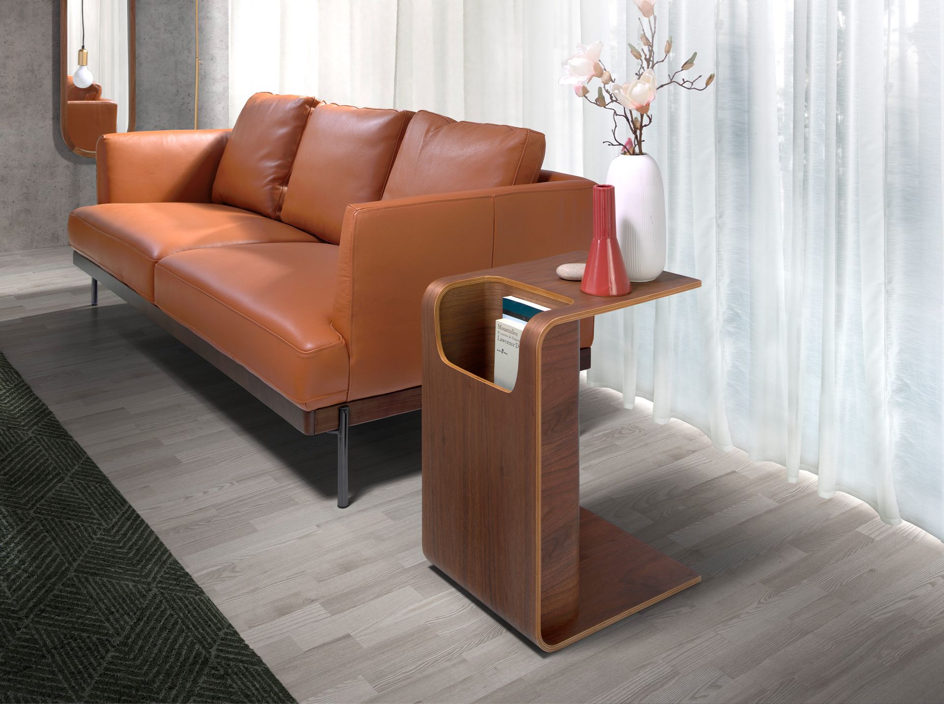 Mesa rincón rectangular nogal - Imagen 3