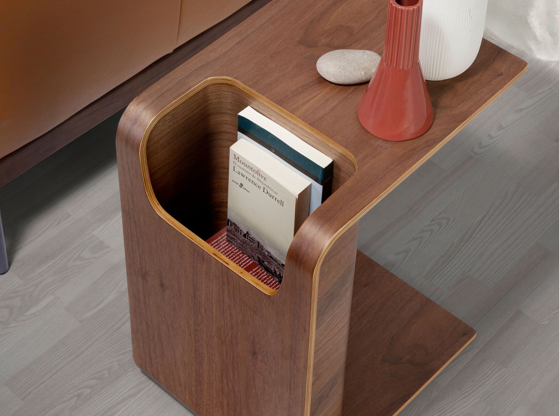 Mesa rincón rectangular nogal - Imagen 7