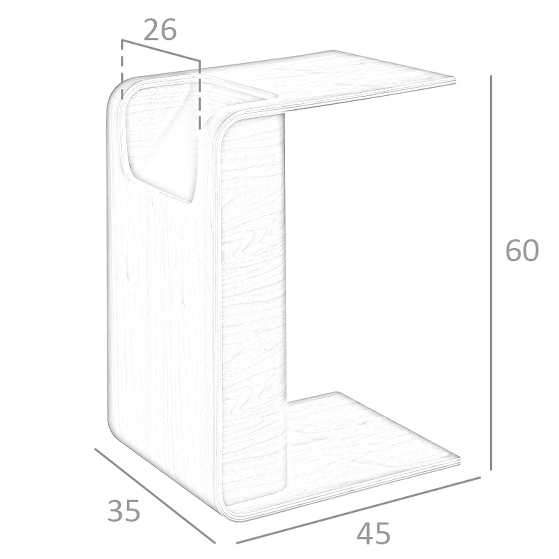 Mesa rincón rectangular nogal - Imagen 9