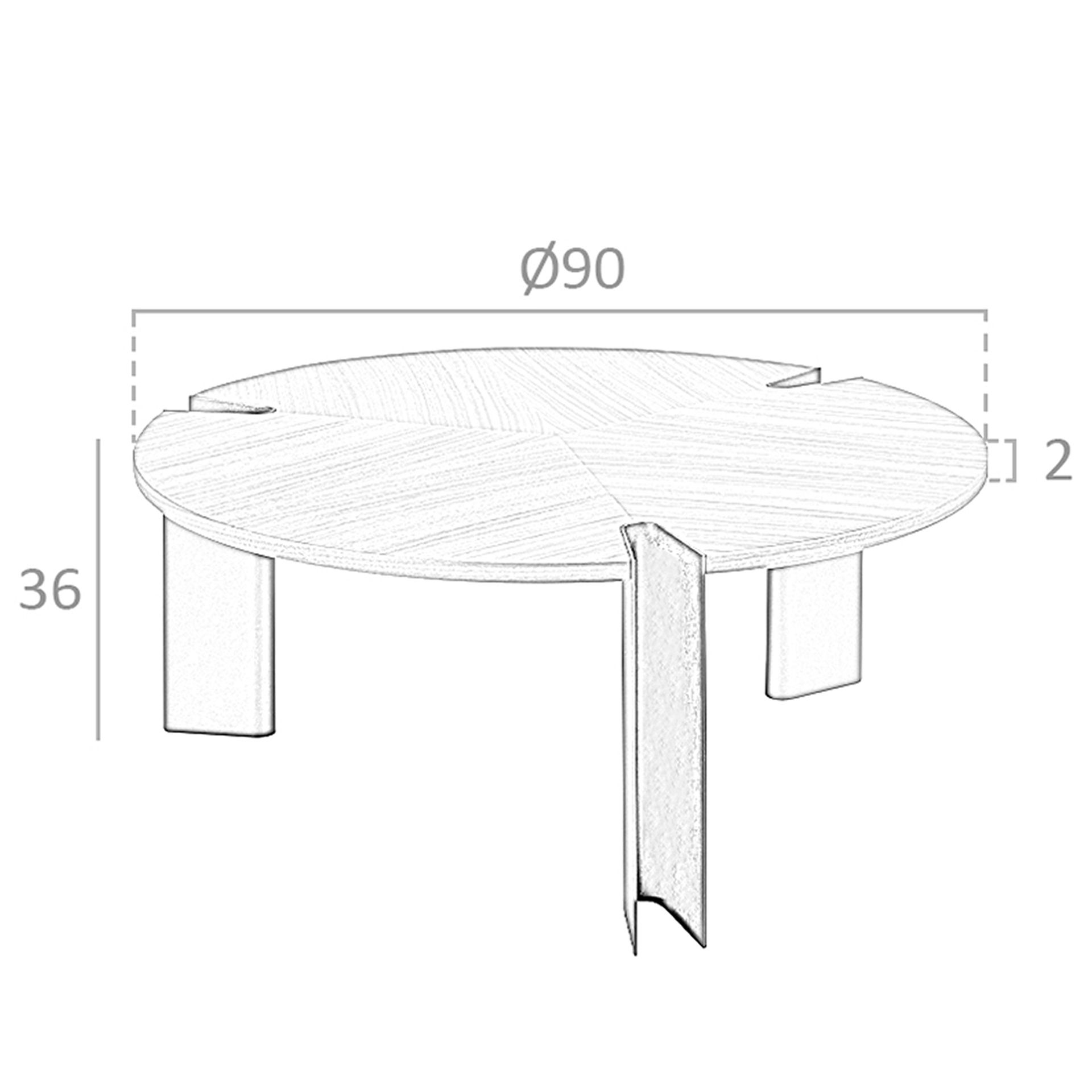 Mesa centro redonda nogal y acero negro - Imagen 8