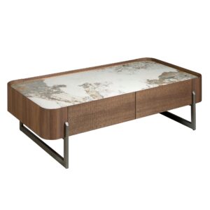 Mesa centro rectangular mármol porcelánico