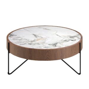 Mesa centro redonda mármol porcelánico