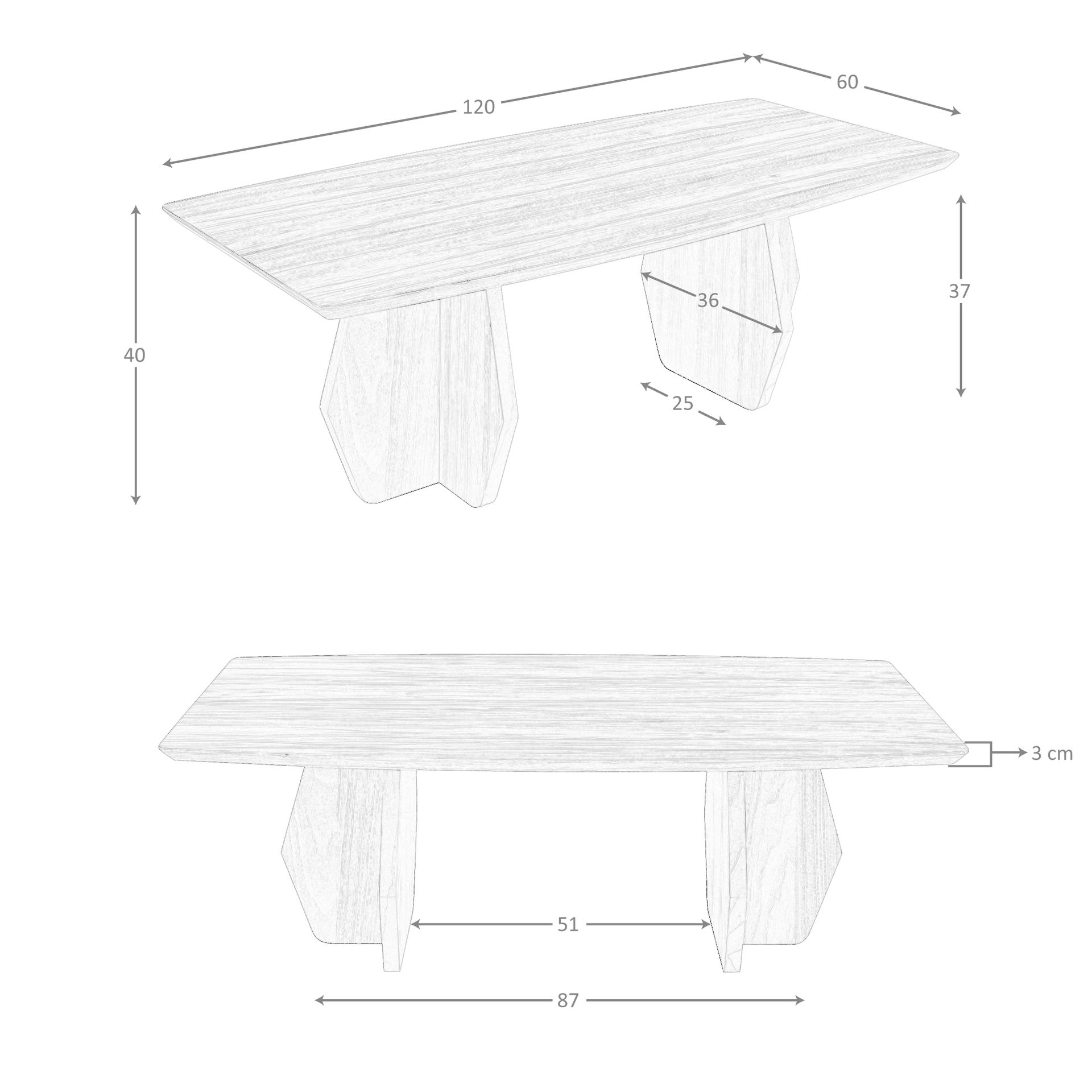Mesa centro ovalada barril nogal - Imagen 9