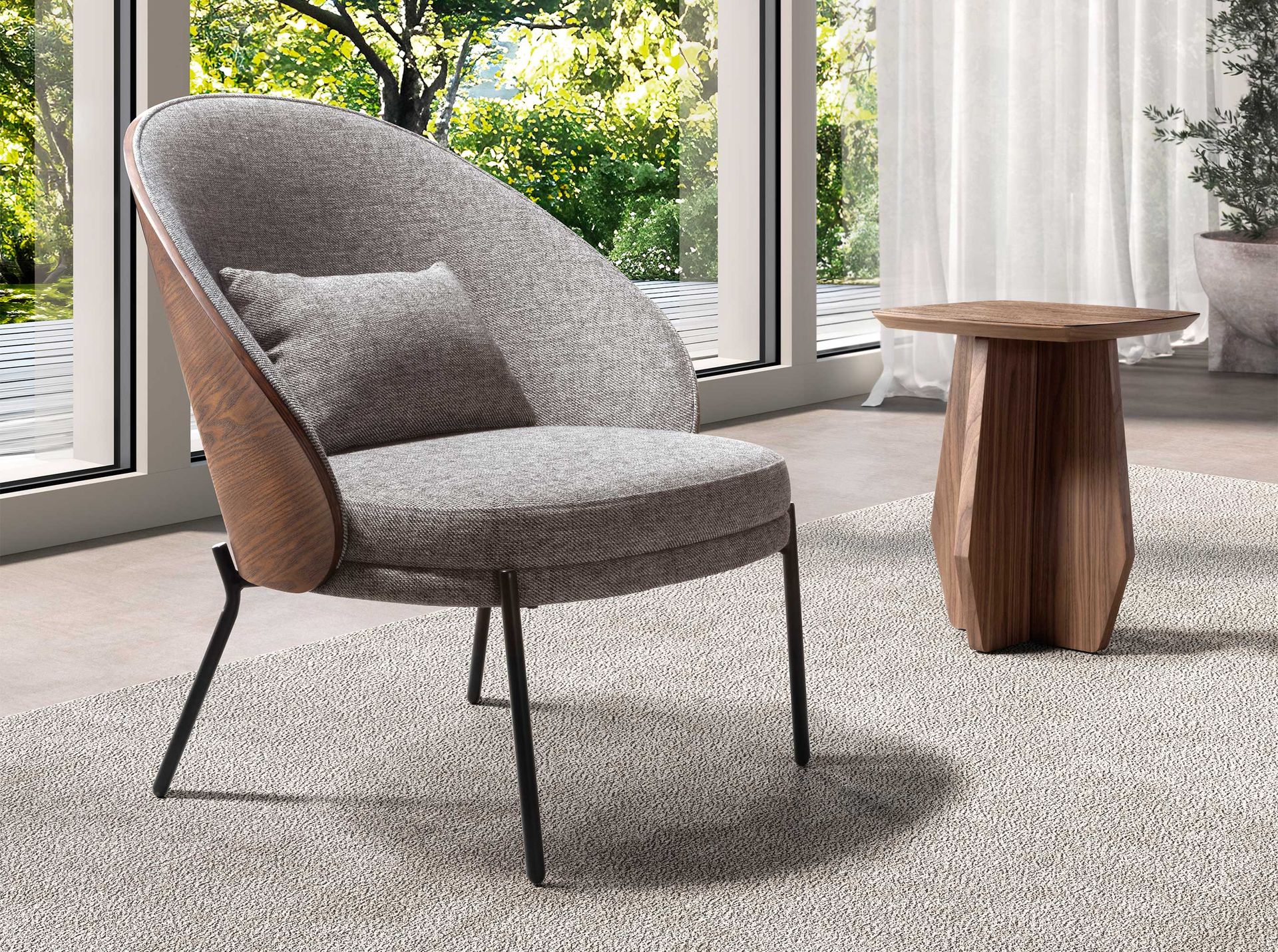 Mesa rincón cuadrada nogal - Imagen 3