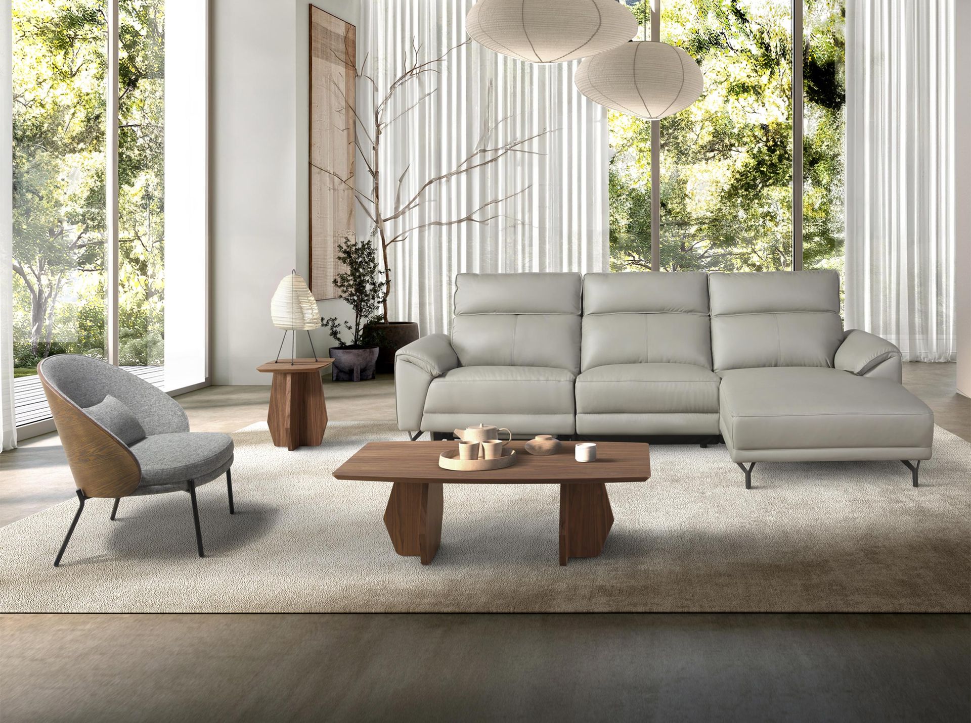 Mesa rincón cuadrada nogal - Imagen 4