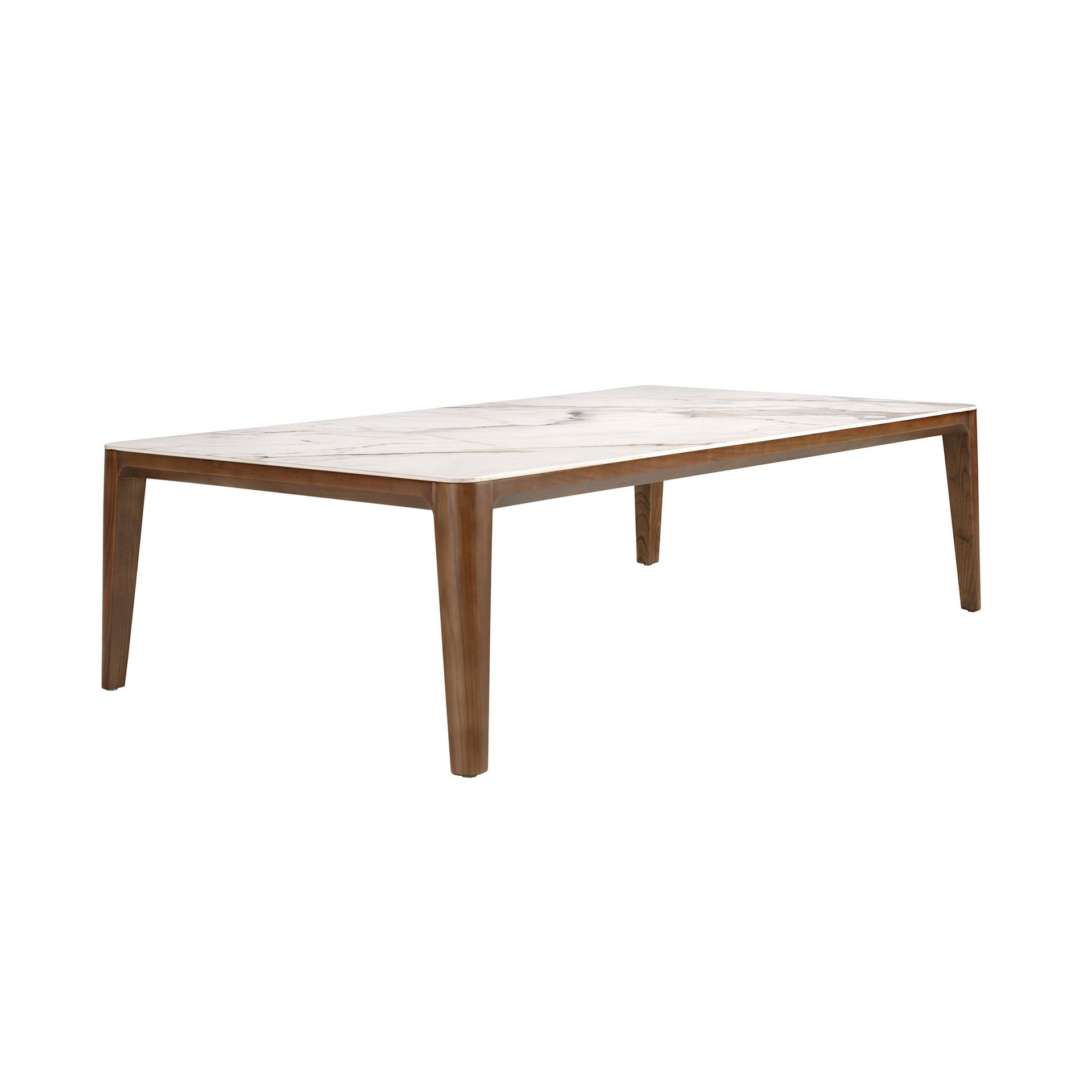 Mesa centro rectangular mármol porcelánico y nogal - Imagen 8