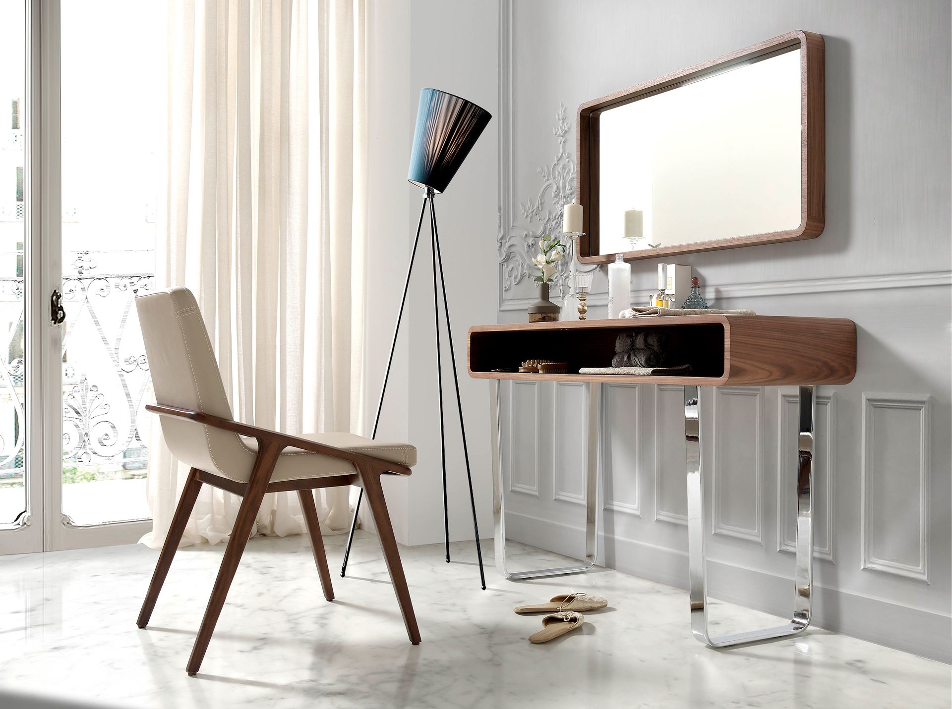 Espejo pared rectangular nogal - Imagen 3