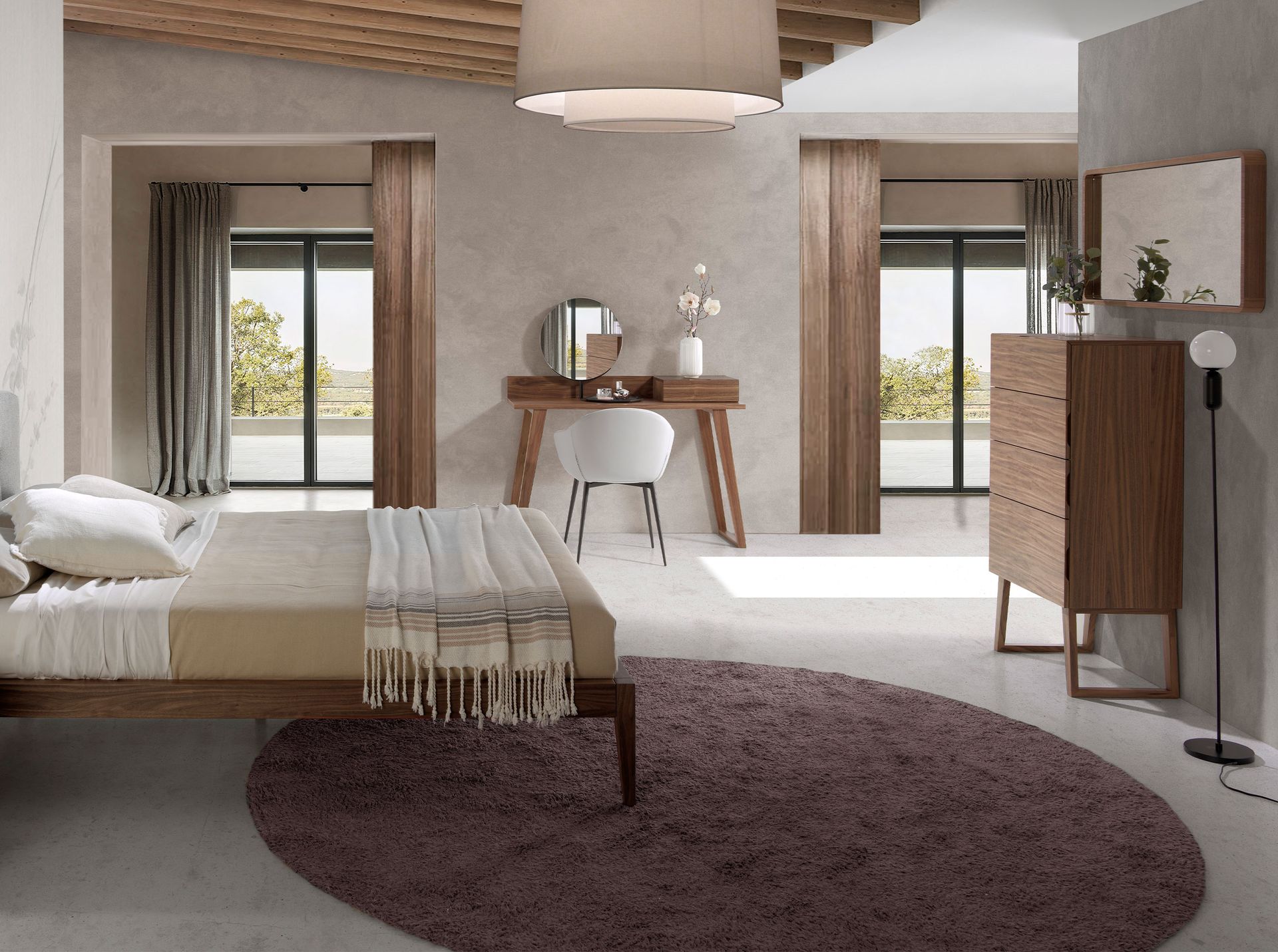 Espejo pared rectangular nogal - Imagen 4