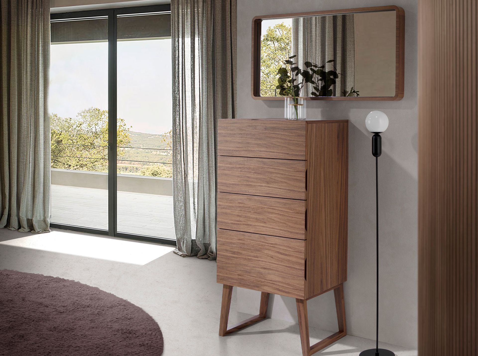 Espejo pared rectangular nogal - Imagen 5