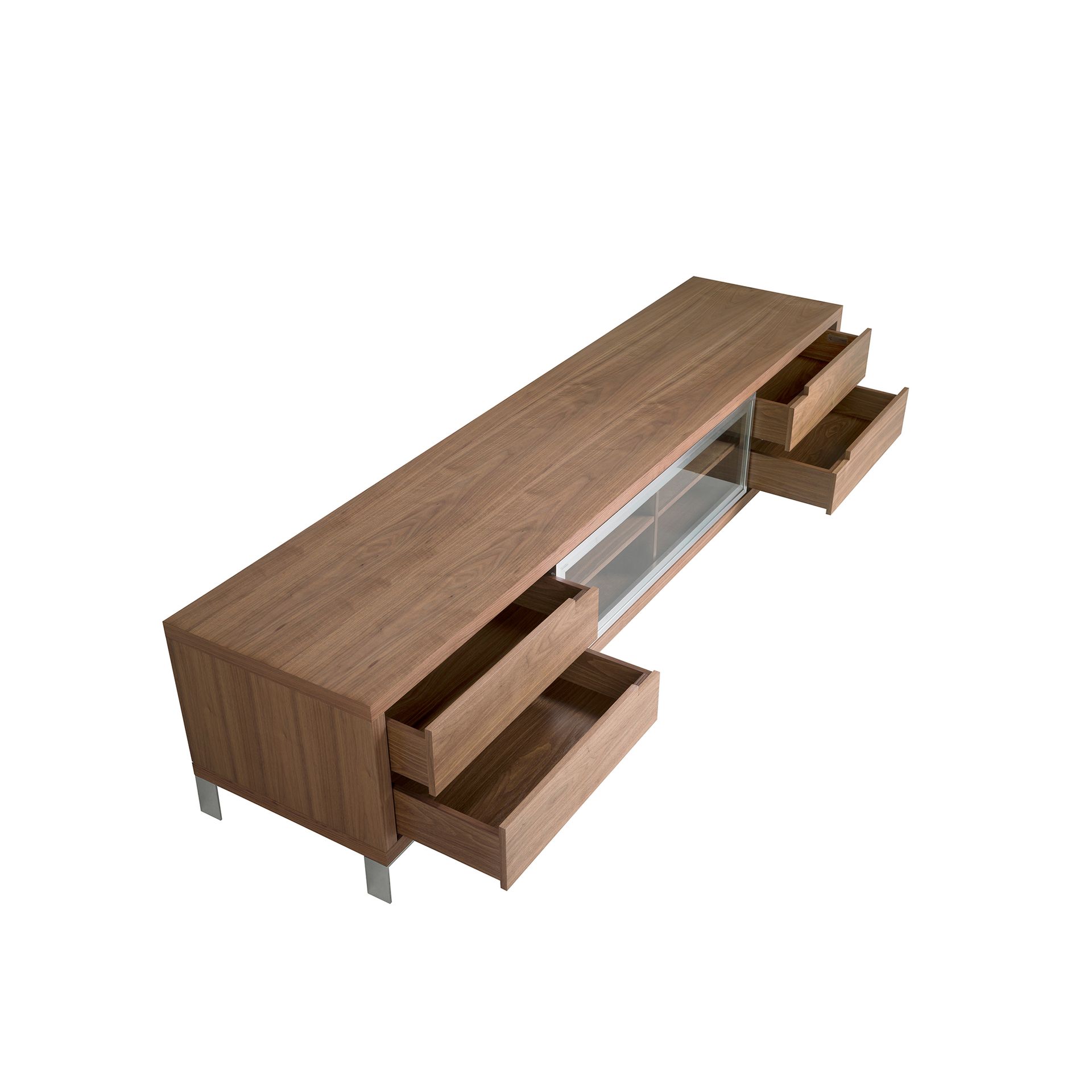 Mueble TV nogal y acero cromado - Imagen 8