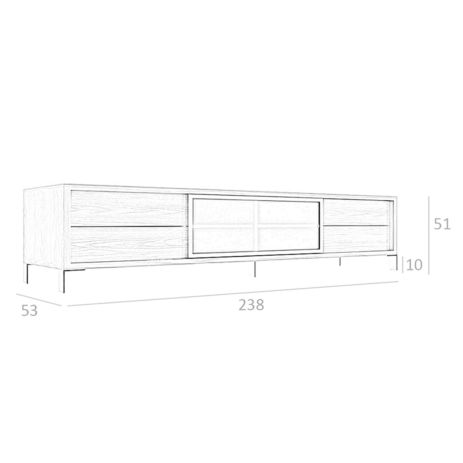 Mueble TV nogal y acero cromado - Imagen 9