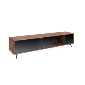 Mueble TV cristal negro efecto espejo