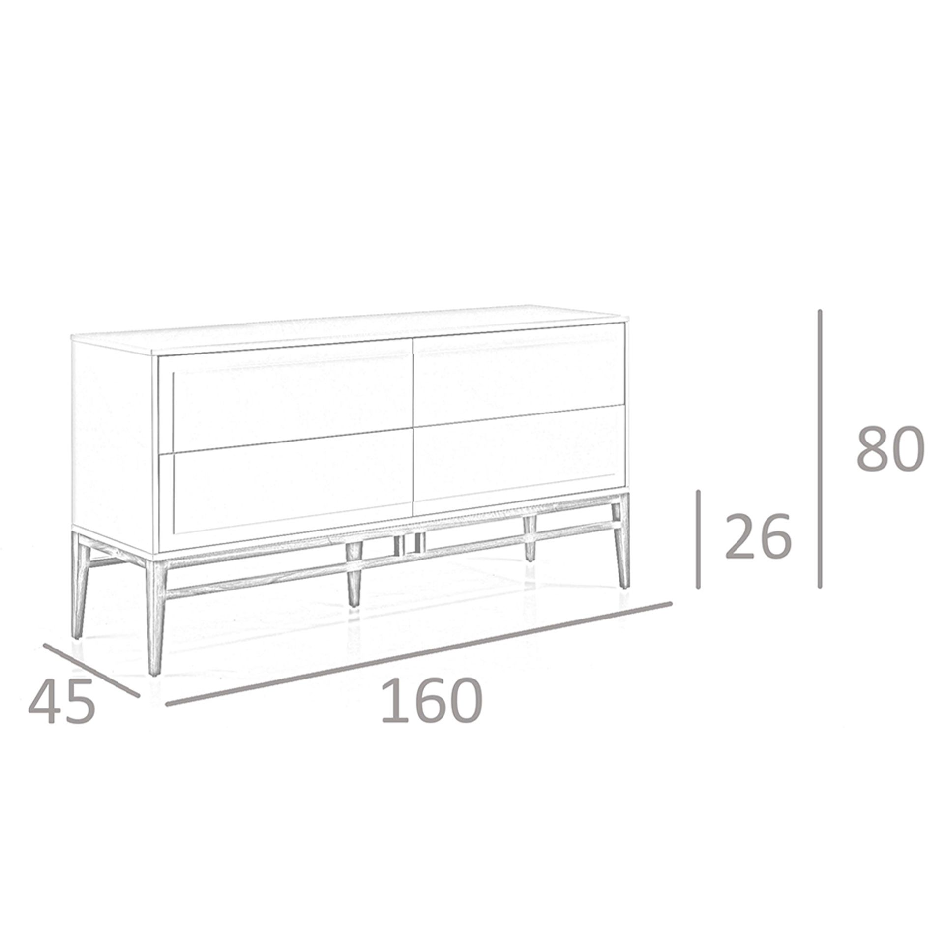 Aparador madera beige y nogal - Imagen 7