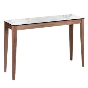 Consola rectangular mármol porcelánico y nogal Angel Cerdá