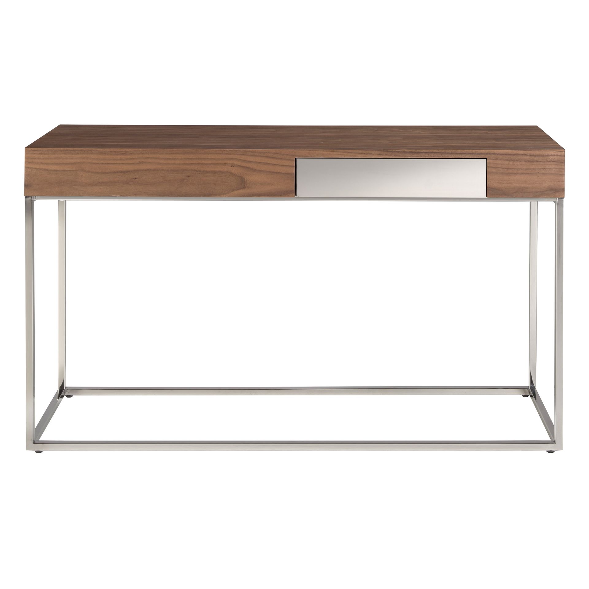 Consola rectangular nogal y acero cromado - Imagen 2