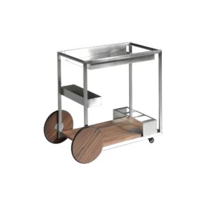 Carrito minibar acero y nogal Angel Cerdá