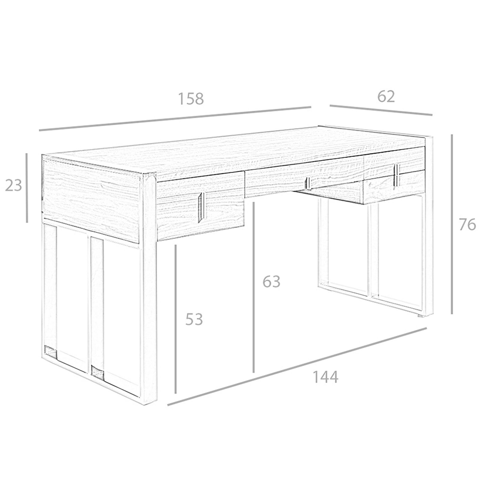 Escritorio nogal y acero cromado - Imagen 9