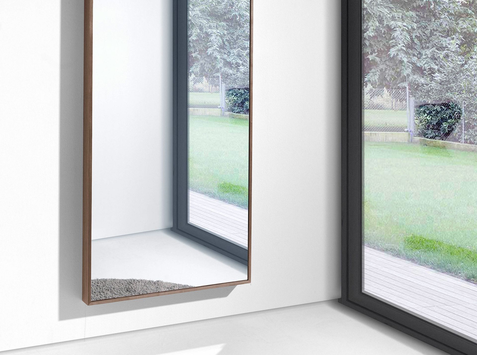 Espejo pared rectangular nogal - Imagen 6