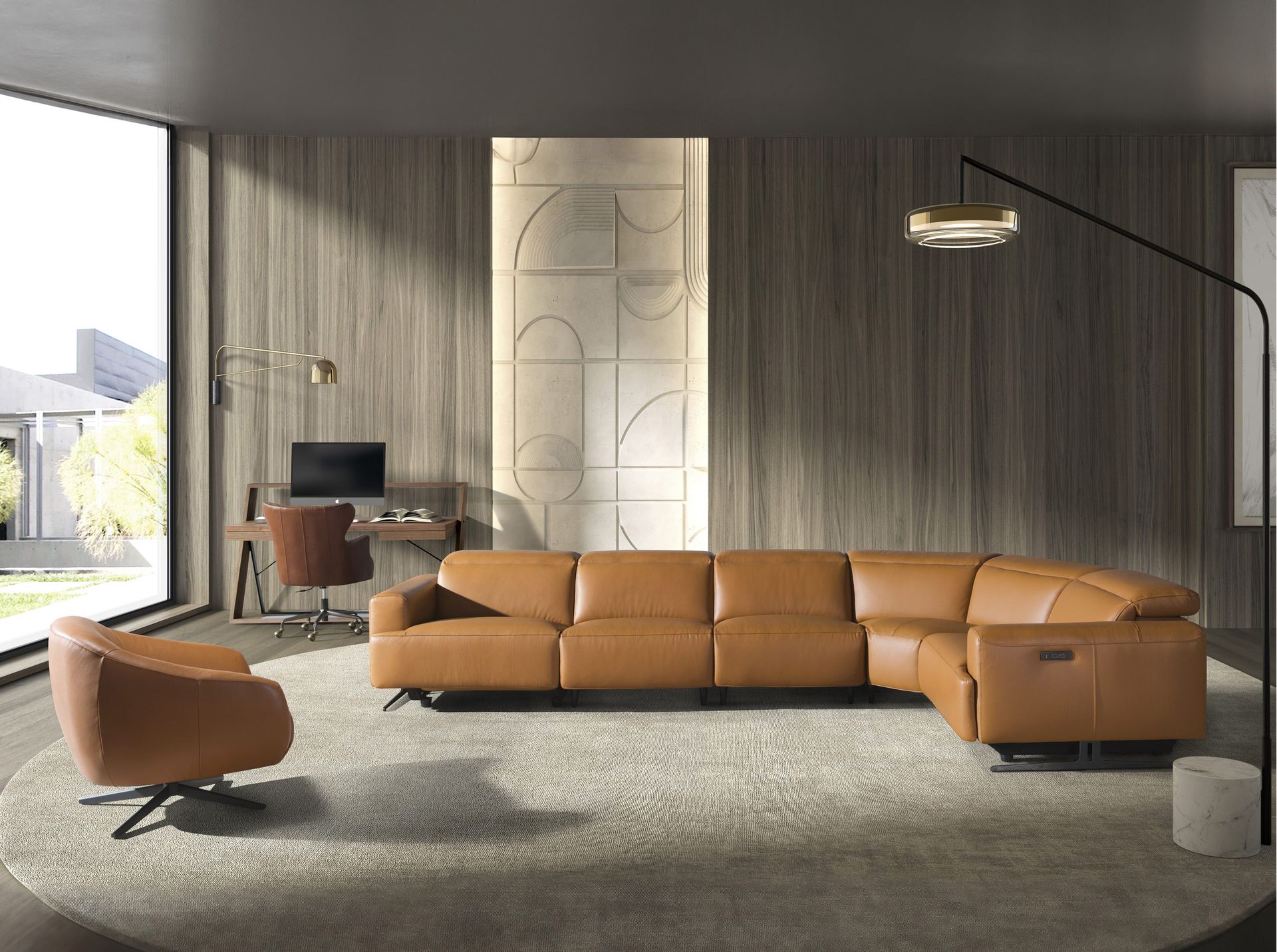 Escritorio nogal y acero negro - Imagen 4