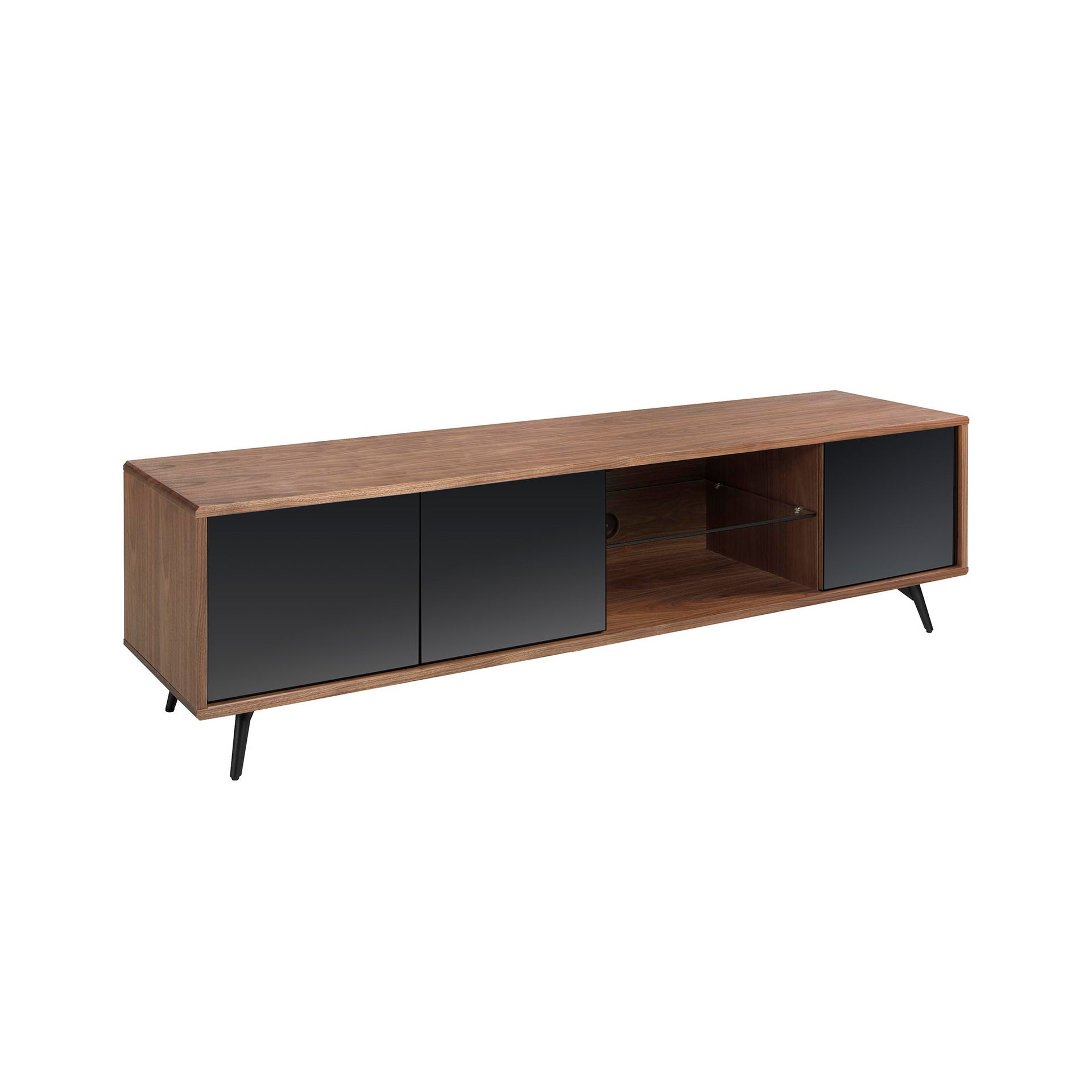 Mueble TV cristal negro efecto espejo