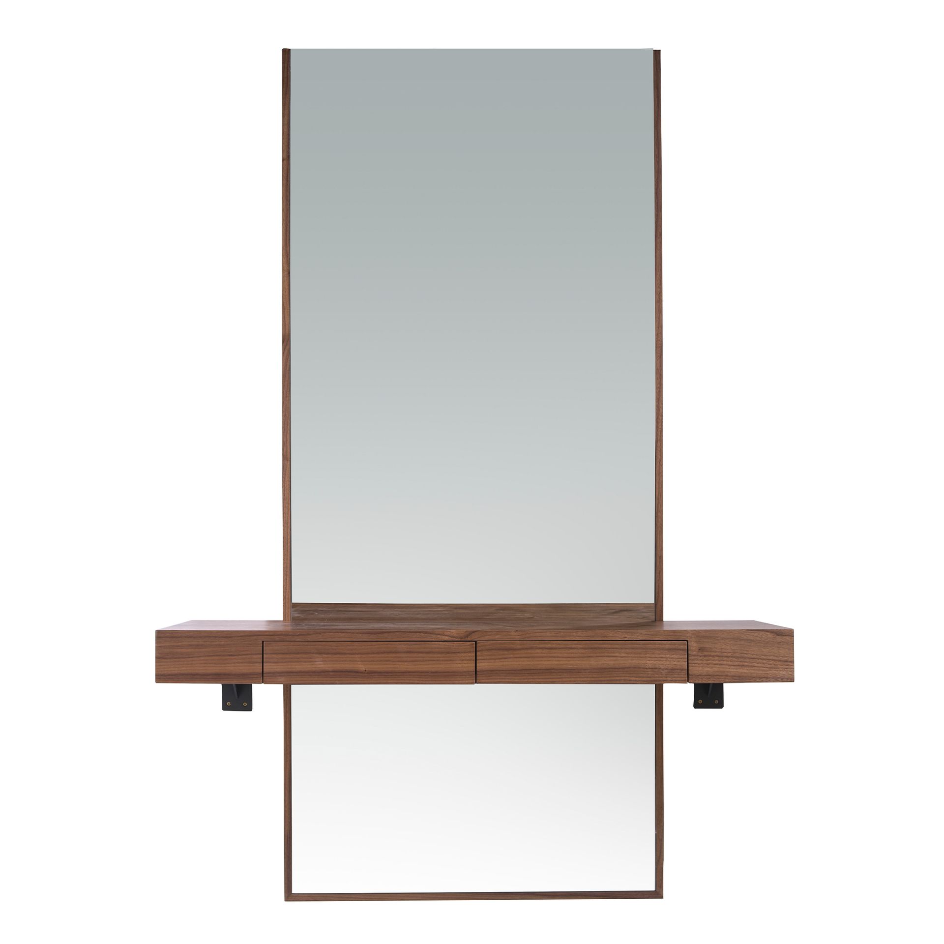 Espejo recibidor rectangular nogal - Imagen 2